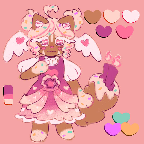 Design based on prompt "Birthday Cake Angel Cat"