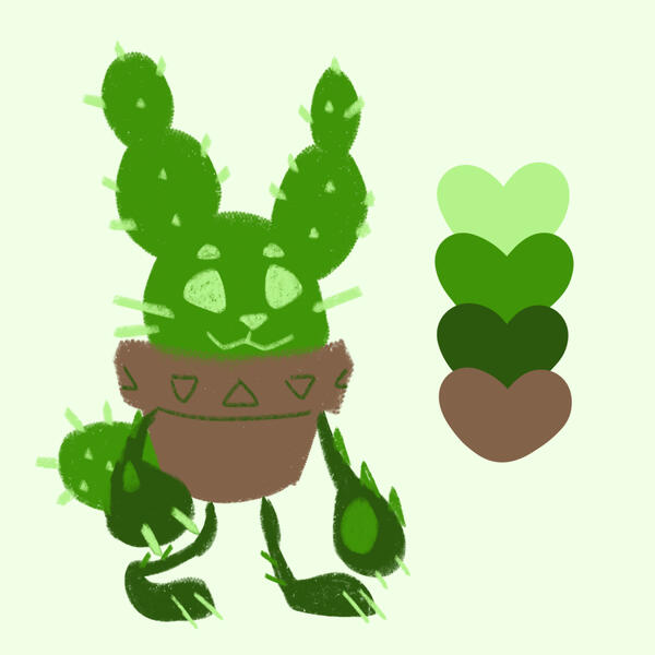 Object design based on prompt "Bunny Cactus"